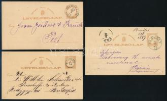 1878-1893 9 db díjjegyes levelezőlap szép bélyegzésekkel