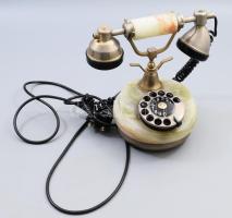cca 1950 Ónix berakásos asztali telefon, m: 21 cm