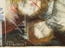 Paulovics László (1937-2024): Háború nélkül, 1983. Olaj, vászon. Jelezve középen fent. Dekoratív fak...