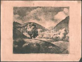 Zsögödi Nagy Imre (1893-1976): 4 db grafika. Két tus, két rézkarc, jelzettek. 22x27 cm ig