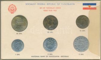 Jugoszlávia 1963. 1D-50D (6xklf) forgalmi sor T:UNC patina Yugoslavia 1963. 1 Dinar - 50 Dinara (6xdiff) coin set C:UNC patina