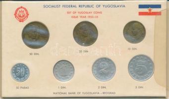 Jugoszlávia 1953-1955. 50p - 50D (7xklf) forgalmi sor T:UNC patina Yugoslavia 1953-1955. 50p - 50 Dinara (7xdiff) coin set C:UNC patina