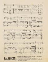 ca 1910 Odakinn a vártán Sassy Csaba versére. Katonadal kottája litografált címlappal 26x35 cm