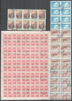 Szovjetunió 1948 / 1959 Forgalmi hajtott 100-as ív Mi 1335 + Állatok 10-es tömbök Mi 2275-2276 és 2309-2310