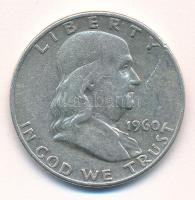 Amerikai Egyesült Államok 1960 1/2$ Ag "Franklin" kapszulában T:VF karc USA 1960 1/2 Dollar Ag "Franklin" in capsule C:VF scratch Krause KM#199