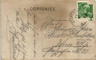 Trebic, Ferenc József császár uralkodásának 60. évfordulójára készült emléklap, 1848-1908, Viribus U...