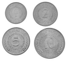 Jugoszlávia 1970-1976. 1D alpakka "FAO" + 2D alpakka "FAO" + 5D alpakka "FAO" + 10D alpakka "FAO" "FAO-sor" eredeti tokban T:AU Yugoslavia 1970-1976. 1 Dinar alpakka "FAO" + 2 Dinara alpakka "FAO" + 5 Dinara alpakka "FAO" + 10 Dinara alpakka "FAO" "FAO set" in original packing C:AU Krause KM#61, KM#55, KM#56, KM#63