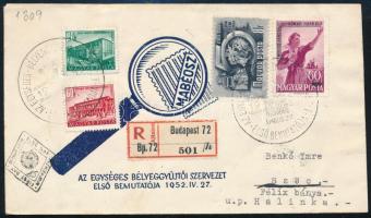 1952 MABÉOSZ ajánlott FDC