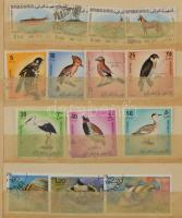 Ázsia állat motívum bélyegek, benne teljes sorok összesen 347 db bélyeg, 16 lapos közepes berakóban