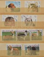 Ázsia állat motívum bélyegek, benne teljes sorok összesen 347 db bélyeg, 16 lapos közepes berakóban