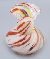 Anyagában örvényesen színezett váza, jelzés nélkül, hibátlan, m: 18 cm