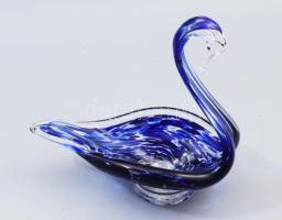Anyagában színezett hattyú alakú ékszertartó edény, hibátlan, m: 16 cm