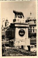 1940 Kolozsvár, Cluj; Statuia Lupoaica / Róma alapítása emlékmű / monument + "1940 KOLOZSVÁR VISSZATÉRT" So. Stpl