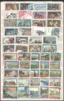 Franciaország és Olaszország 100 db klf bélyeg, közte komplett sorok, kétoldalas A4-es berakólapon