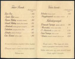 cca 1936 A Domoszló-Ágasegyházai Szőlőtelepek Borpincészete rajzokkal illusztrált árlapja, jó állapo...