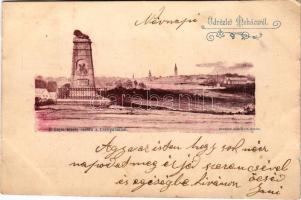 1902 Mohács, II. Lajos király szobra a Csele-pataknál. Rosenthal Márk és Fia kiadása (vágott / cut)