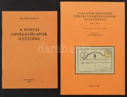 Dr. Simády Béla: A magyar díjjegyes postai nyomtatványok katalógusa 1867-1982 második, bővített és javított kiadás (Budapest, 1983) + hozzá Dr. Sóky Dezső: A postai levelezőlapok gyűjtése (Budapest, 1980)