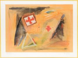 Árvay Zoltán János / Árvay Zolta (1949-) J. B úr emlékére. Akvarell, papír, jelzett, háoldalán autográf felirattal. 50x70 cm Üvegezett keretben