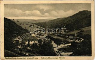 1916 Resicabánya, Resicza, Recita, Resita; Ménesvölgyi falepároló telep, iparvasút. Weiss Adolf kiadása / Holzverkohlungsanlage Ménestal / wood-distillation plant, industrial railway (EM)