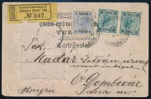 1904 Ajánlott képeslap Konstantinápolyból Újdombovárra