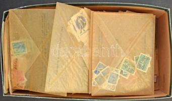 Magyar pergamen zacskósk rendező tétel, átnézetlen böngészős anyag cipős dobozban