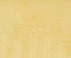 Reich Károly (1922-1988): Királyfi fehér lovon. Tus, papír, jelzett. 28x22 cm Üvegezett keretben Kif...