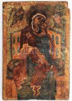 Antik fatáblás ikon sérült, kopott 25x17 cm