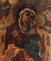 Antik fatáblás ikon sérült, kopott 25x17 cm