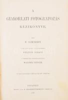 Schmidt, Fritz: A gyakorlati fotografozás kézikönyve. Ford.: Pfeifer Ignác. Természettudományi Könyvkiadó-Vállalat. LIX. köt. Bp., 1897., Kir. M. Természettudományi Társulat, XIX+406+14 p.+ 2 t. Szövegközti fekete-fehér ábrákkal, két képtáblával illusztrált. A kötet végén hirdetésekkel. Kiadói festett egészvászon-kötés, , viseltes állapotban.