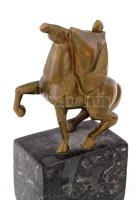 Kiss Nagy András (1930-1997): Lovas. Bronz, talapzaton, jelzett a talapzaton, m: 19 cm