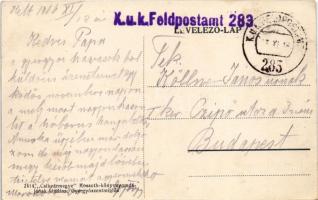 1916 Gyergyószentmiklós, Gheorgheni; Városháza / town hall + "K.u.k. Feldpostamt 283"