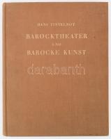 Tintelnot, Hans: Barocktheater und Barocke Kunst. Die Entwicklungsgeschichte der Fest- und Theater-Dekoration in ihrem Verhältnis zur bildenden Kunst. Berlin, 1939, Verlag Gebr. Mann, 340 p.+ 96 (fekete-fehér képek) t. Német nyelven. Kiadói aranyozott egészvászon-kötés, a hátsó borító kissé tintafoltos, egyébként jó állapotban.