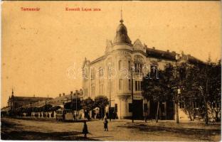 1909 Temesvár, Timisoara; Kossuth Lajos utca, villamos, Takarékpénztár. W.L. 123. / street view, tram, savings bank (EB)