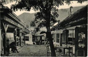 Ada Kaleh (Orsova), Bazár, üzletek. M. G. O. / bazaar, Turkish folklore, shops (EK)