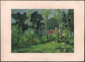 Gaál Lajos jelzéssel: Zöldellő táj. Olaj, papír. 21x30 cm