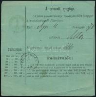 1875 Posta-utalvány "MAROSLUDAS" - "KOLOZSVÁR"