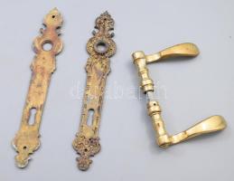 Antik réz ajtókilincs szett