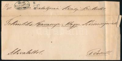 1847 Ex offo kék blue "KAPOSVÁR" - "Fünfkirchen