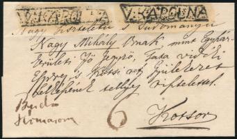 1841 Portós levél "v:KÁPOLNA" - Kossov