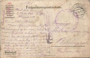 1915 I. Ferenc József, nemzeti színű szalagos keretben. Brüder Kohn Wien / Franz Joseph I of Austria...