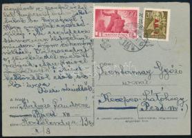 1946 (7. díjszabás) Levelezőlap 2 db bélyeggel