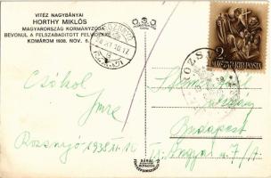 1938 Komárom, Komárno; bevonulás, Vitéz Nagybányai Horthy Miklós Magyarország kormányzója fehér lovo...