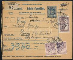 1922 Csomagszállító 3 db bélyeggel "SZEGVÁR"