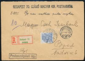 1941 Budapest helyi ajánlott portós levél