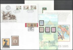 Magyar és külföldi emléklapok és bélyegek, alkalmi borítékok (6 klf kiadás)