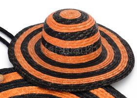 Szalmakalap és szalmatáska, 34x54 cm