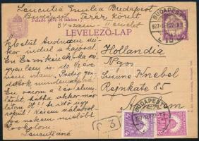 1927 Hollandiába küldött levelezőlap