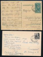 1940-1943 2 db levelezőlap kétnyelvű bélyegzéssel