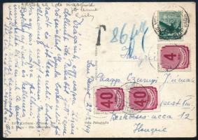 1949 Képeslap Ausztriából 84f portóval