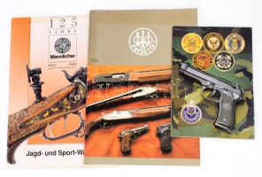 3 darab fegyver katalógus, BMannlicher 1989, Beretta 1985.